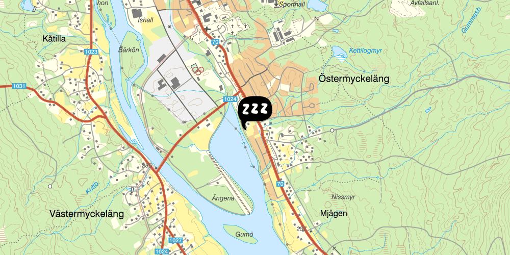 Map showing the location of STF Älvdalen/Tre Björnar Bed and Breakfast