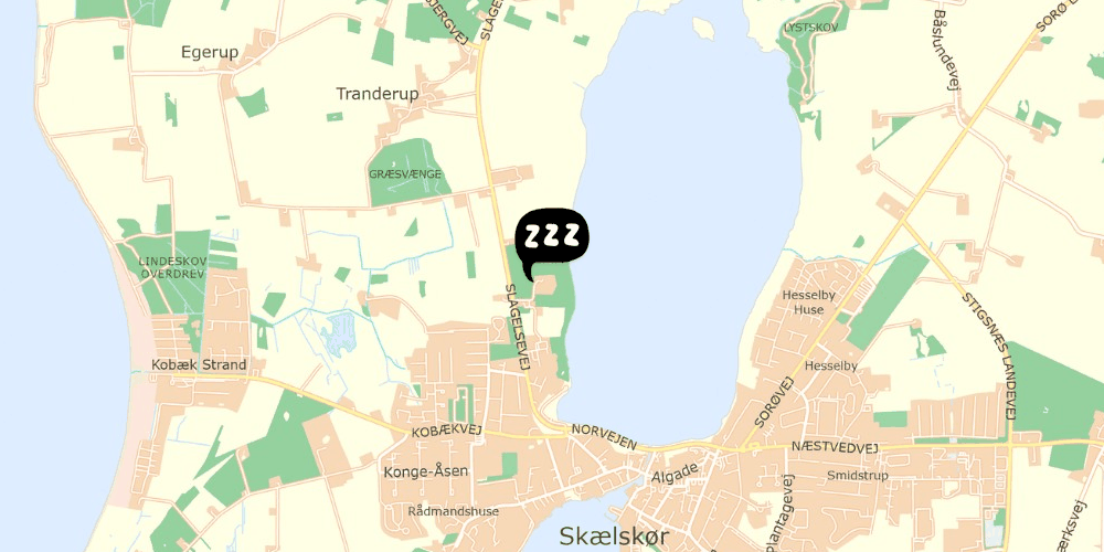 Map showing the location of Skælskør Lystskov