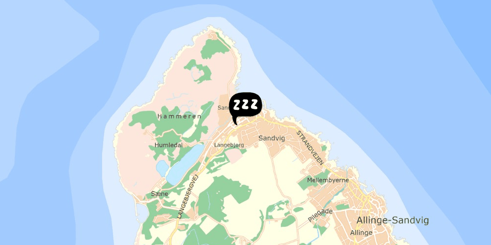 Map showing the location of Danhostel Sandvig