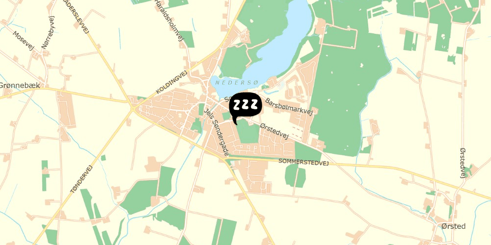 Map showing the location of Danhostel Jels