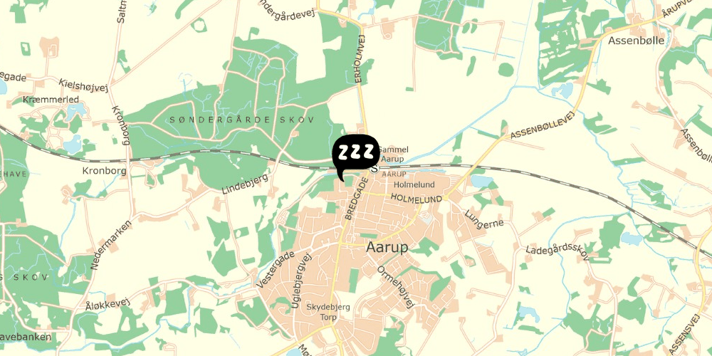 Map showing the location of Aarup Vandrehjem