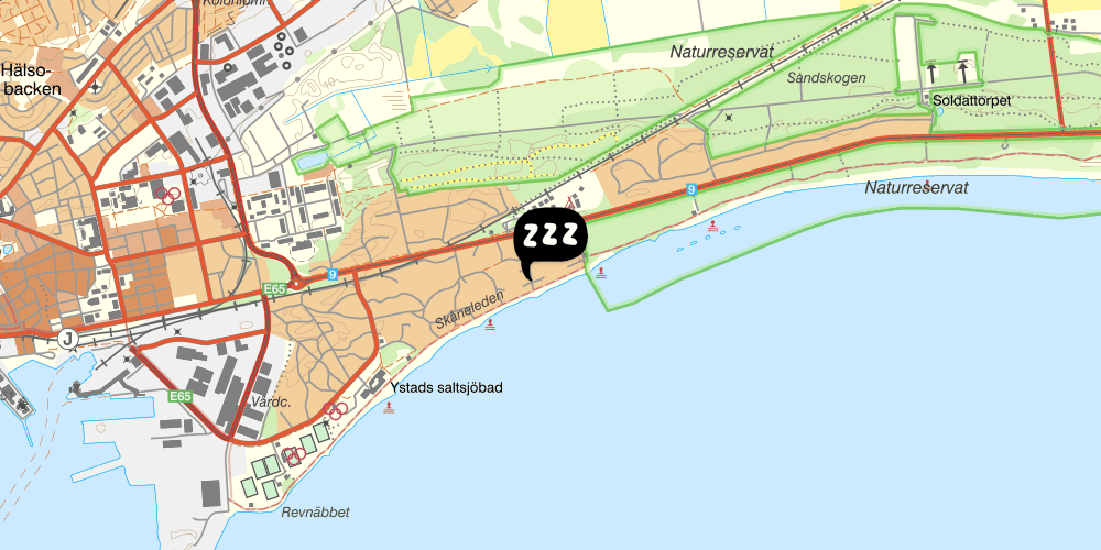 Map showing the location of Beach House Ystad