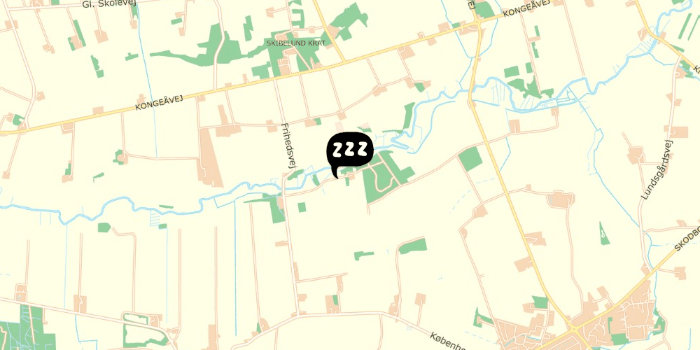 Map showing the location of Herberg Kongeåen