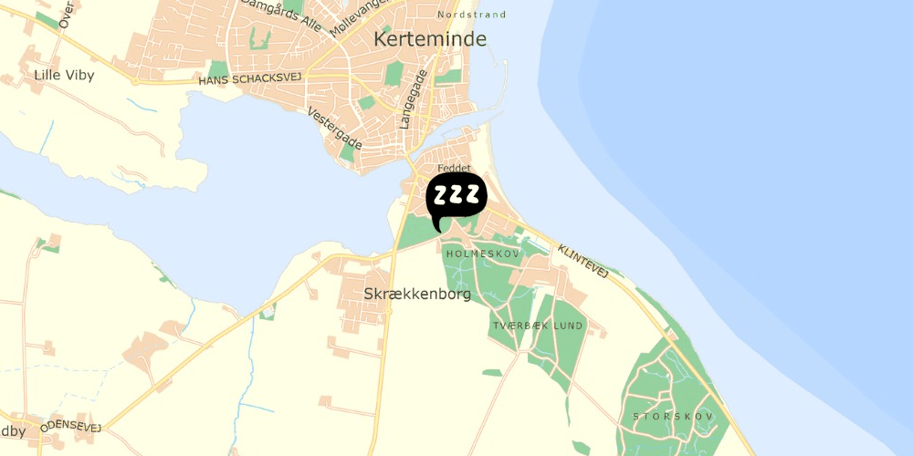Map showing the location of Danhostel Kerteminde