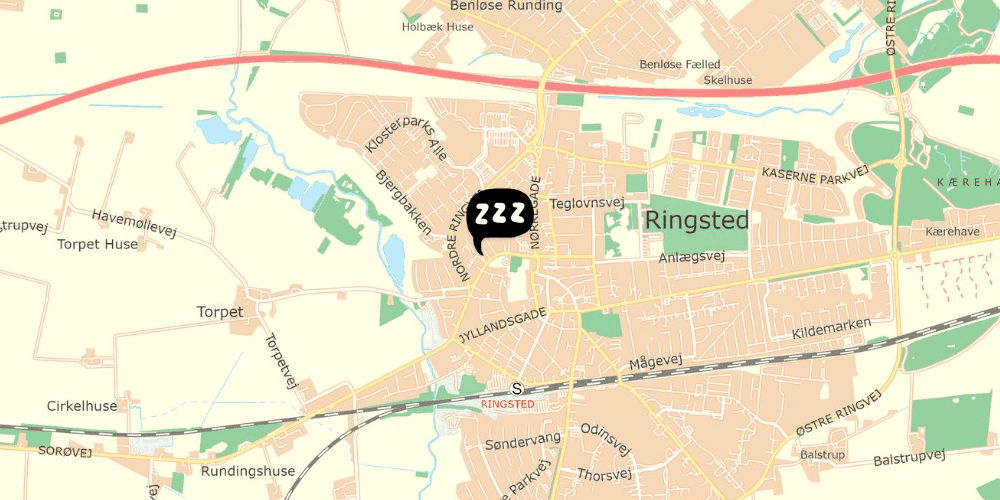 Map showing the location of Danhostel Ringsted