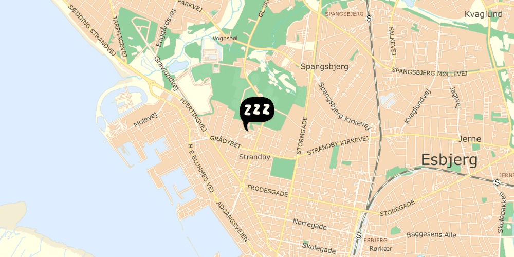 Map showing the location of Danhostel Esbjerg