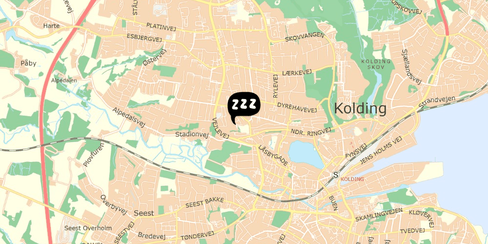 Map showing the location of Danhostel Kolding