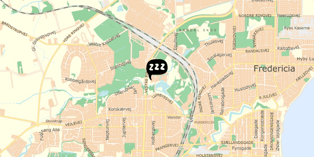 Map showing the location of Fredericia Vandrehjem