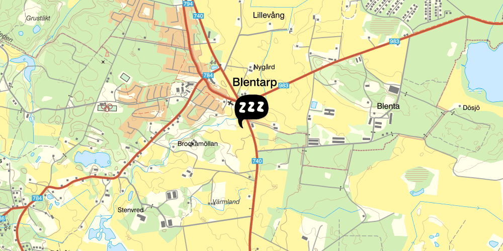 Map showing the location of Vandrarhem Blentarp