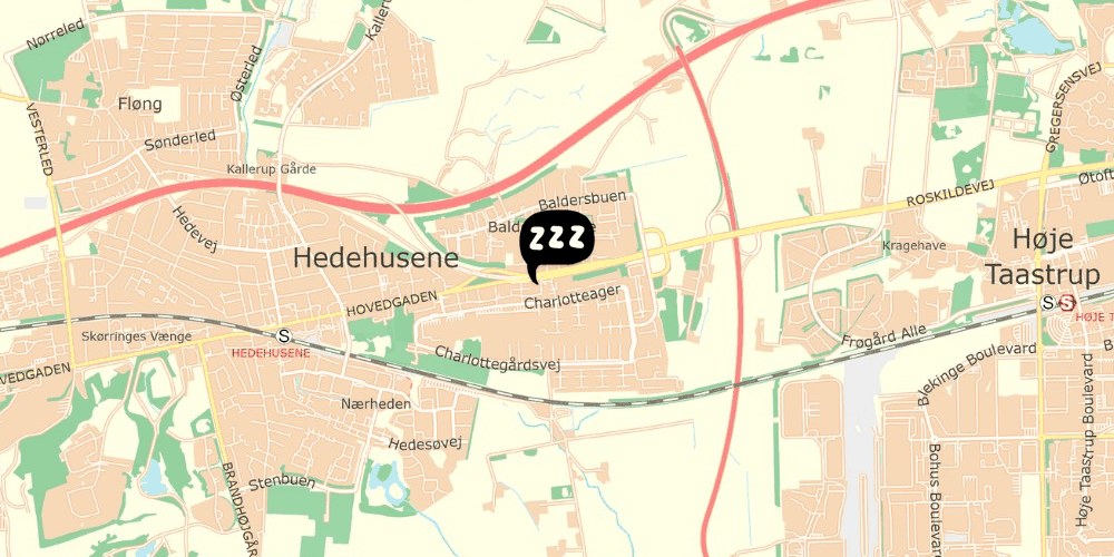 Map showing the location of A-hotels Roskilde