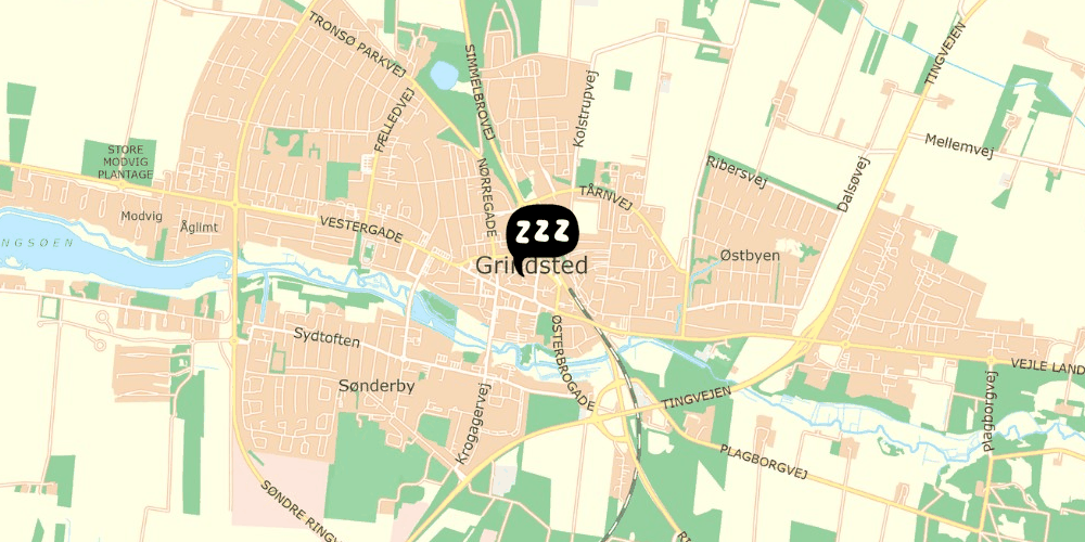 Map showing the location of Danhostel Grindsted-Billund