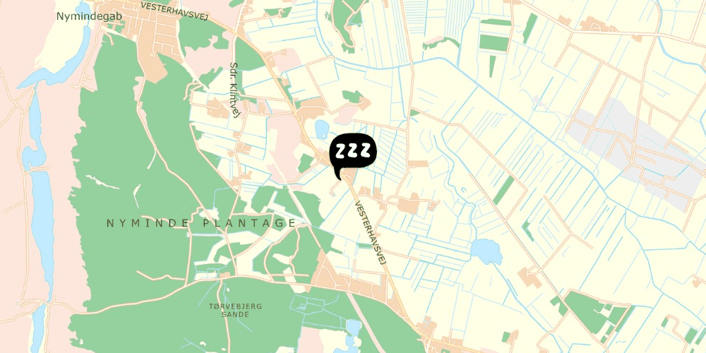 Map showing the location of Lindvig - Ferie i Naturen