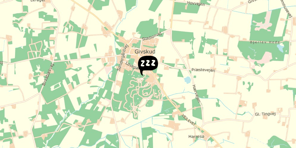 Map showing the location of Givskud Vandrehjem
