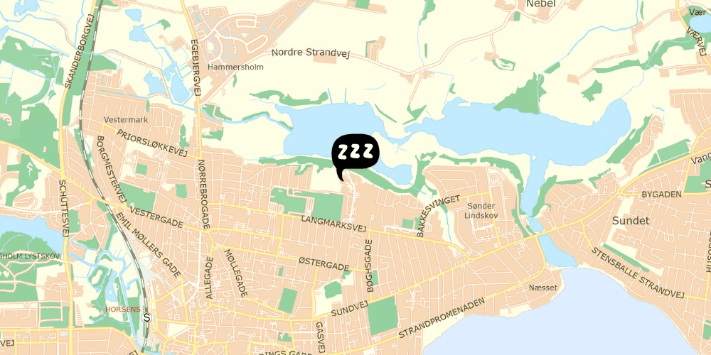 Map showing the location of Flinten Horsens