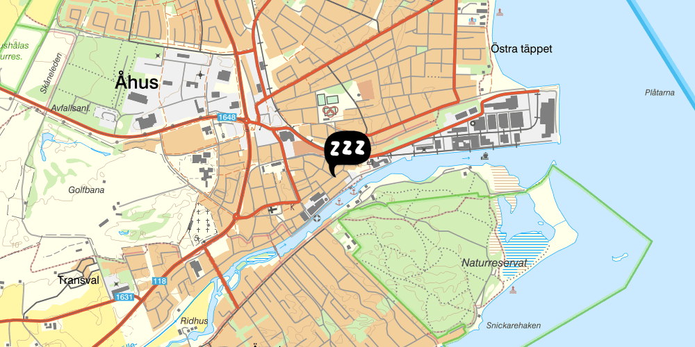 Map showing the location of Åhus Vandrarhem