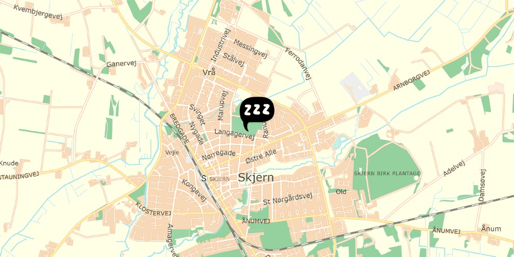 Map showing the location of Danhostel Skjern