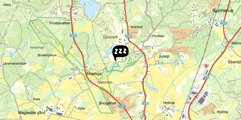 Map showing the location of Grottbyn
