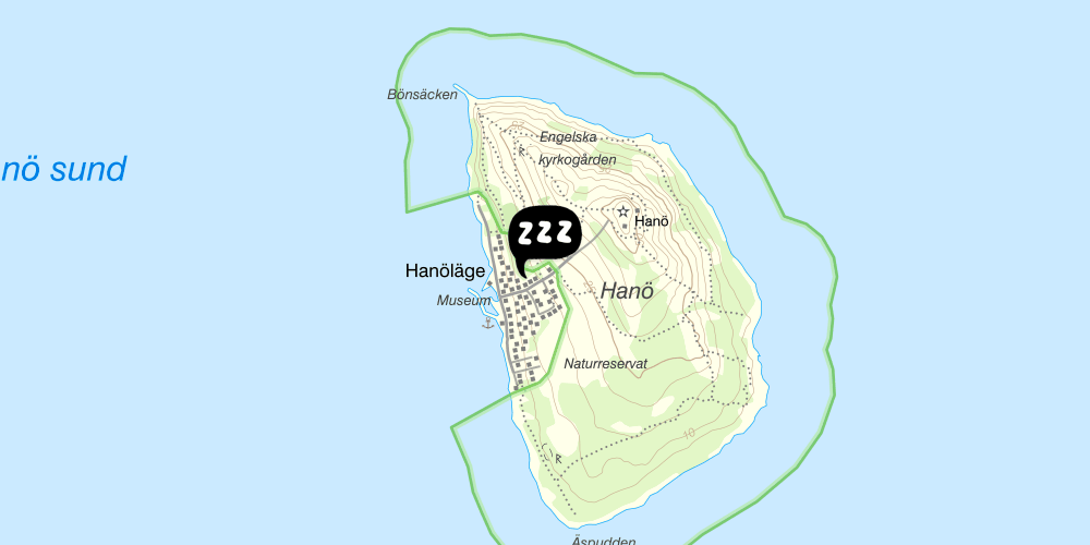 Map showing the location of Vandrarhemmet Hanö