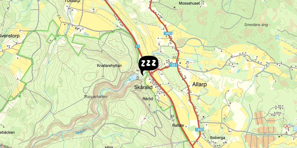 Map showing the location of Skäralid
