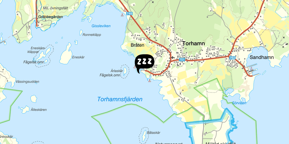 Map showing the location of Tärnans Vandrarhem