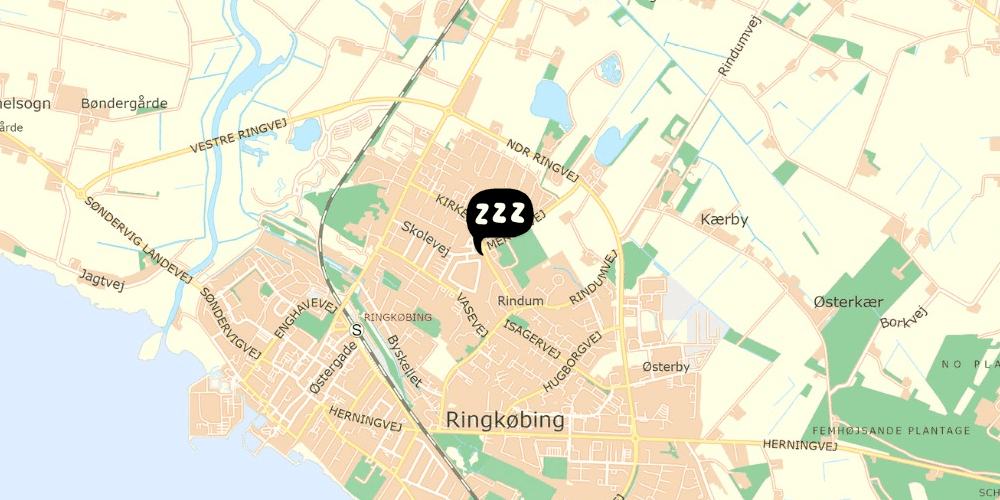 Map showing the location of Danhostel Ringkøbing