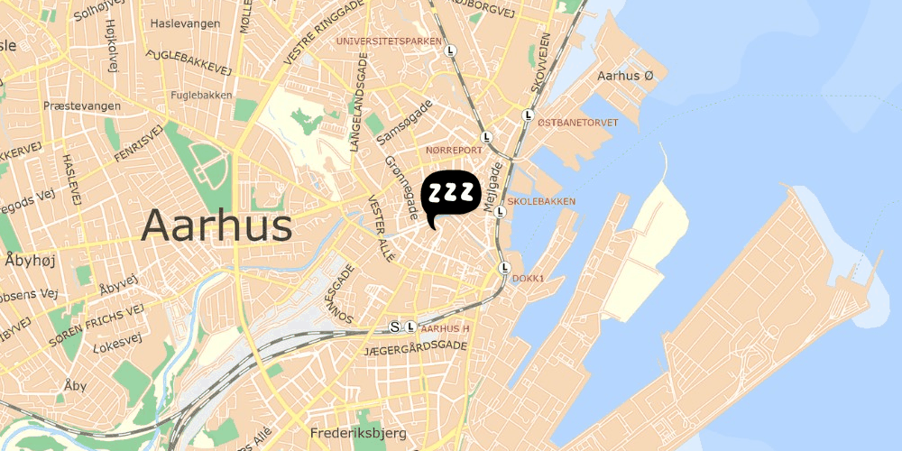 Map showing the location of Danhostel Aarhus // Hallo Café