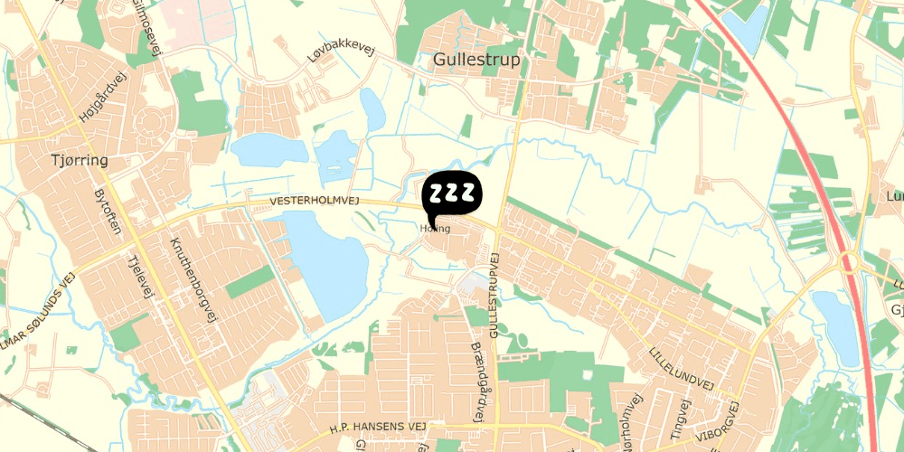Map showing the location of Herning Vandrerhjem