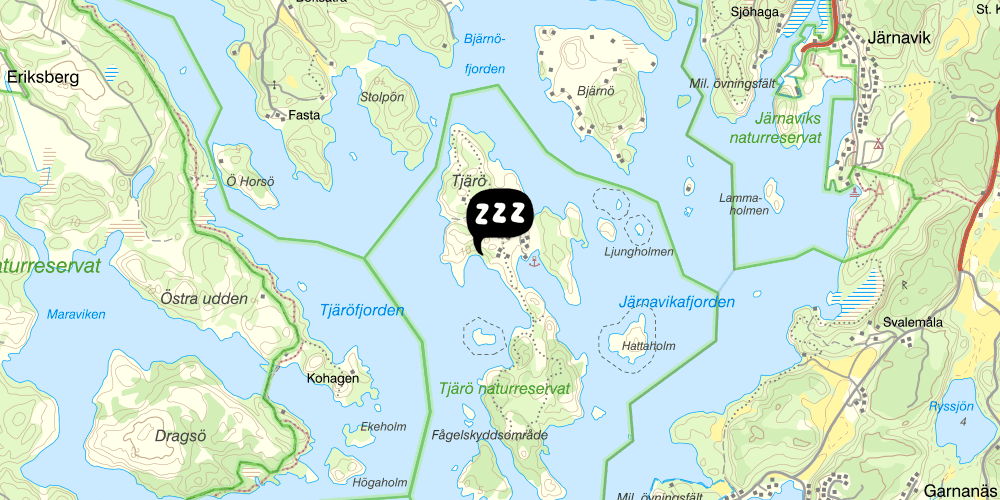 Map showing the location of Tjärö Hotell och Vandrarhem