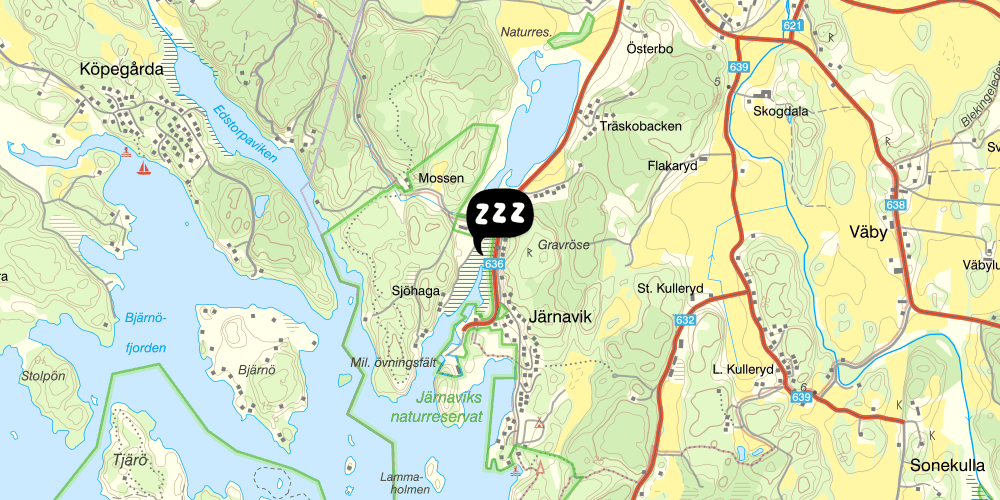 Map showing the location of Den gungande gåsen