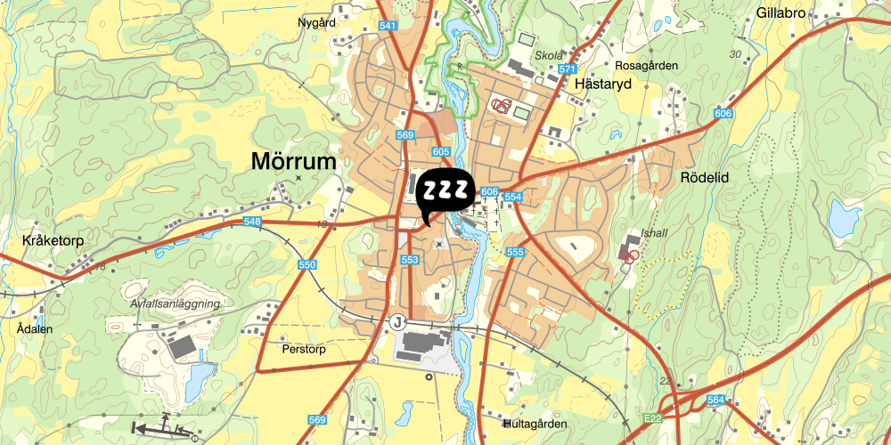 Map showing the location of Kronolaxfisket Vandrarhem