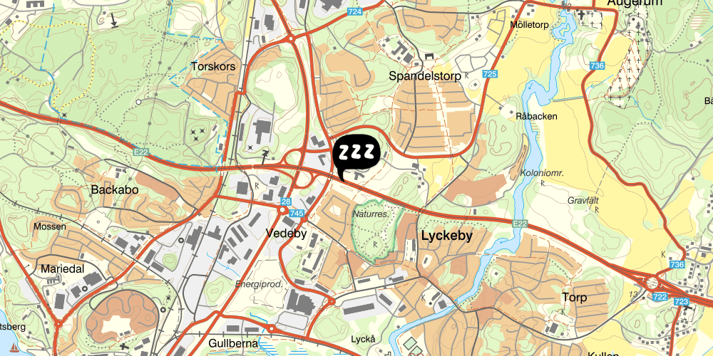 Map showing the location of Lyckåhem Logi