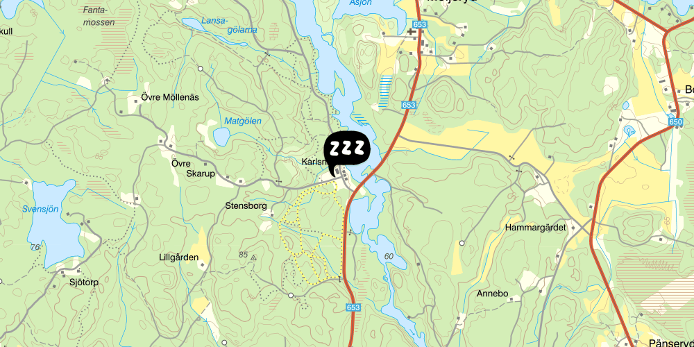 Map showing the location of Karlsnäsgården Vandrarhem