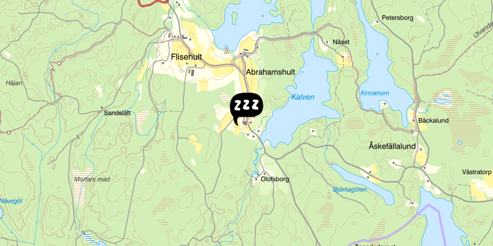 Map showing the location of Abrahams Camp
