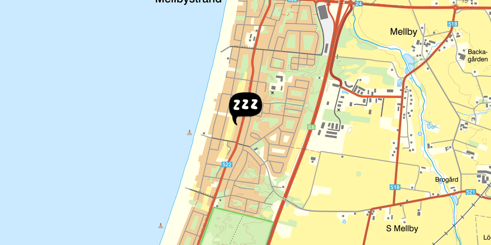 Map showing the location of Solstickans vandrarhem
