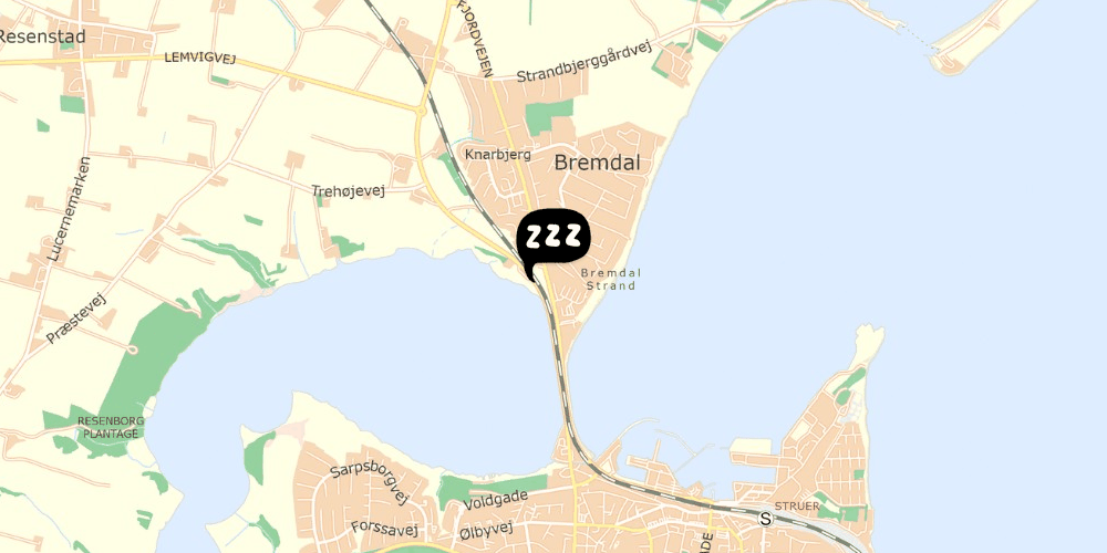 Map showing the location of Struer Vandrerhjem
