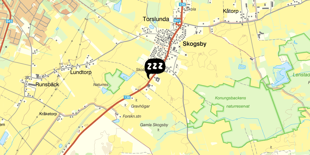 Map showing the location of STF/HI Vandrarhem i Ölands Skogsby