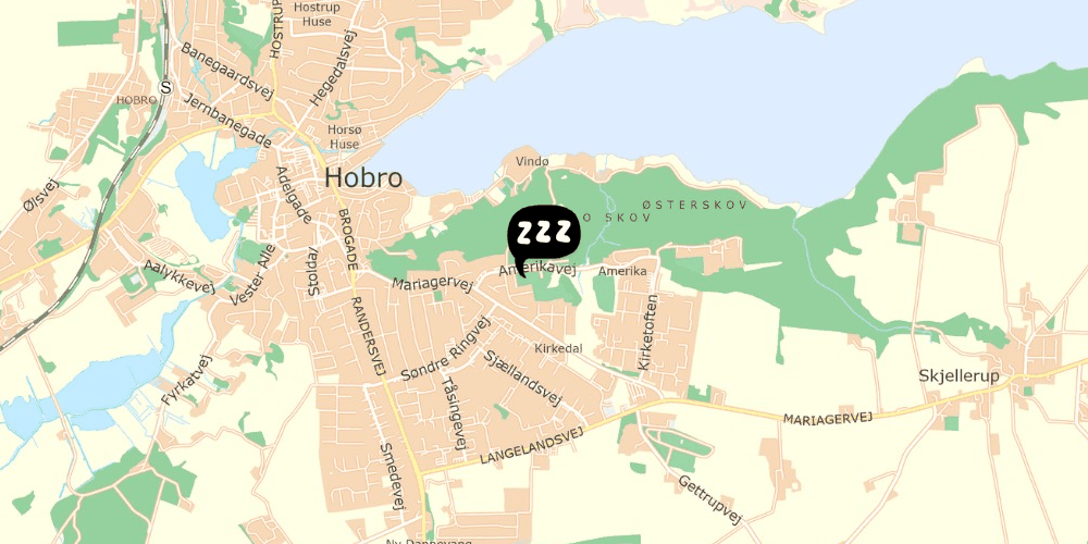 Map showing the location of Danhostel Hobro