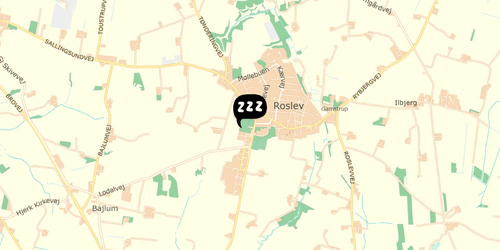 Map showing the location of Roslev Vandrehjem