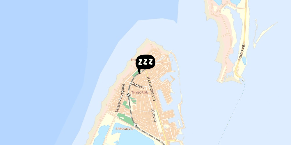 Map showing the location of Danhostel Thyborøn