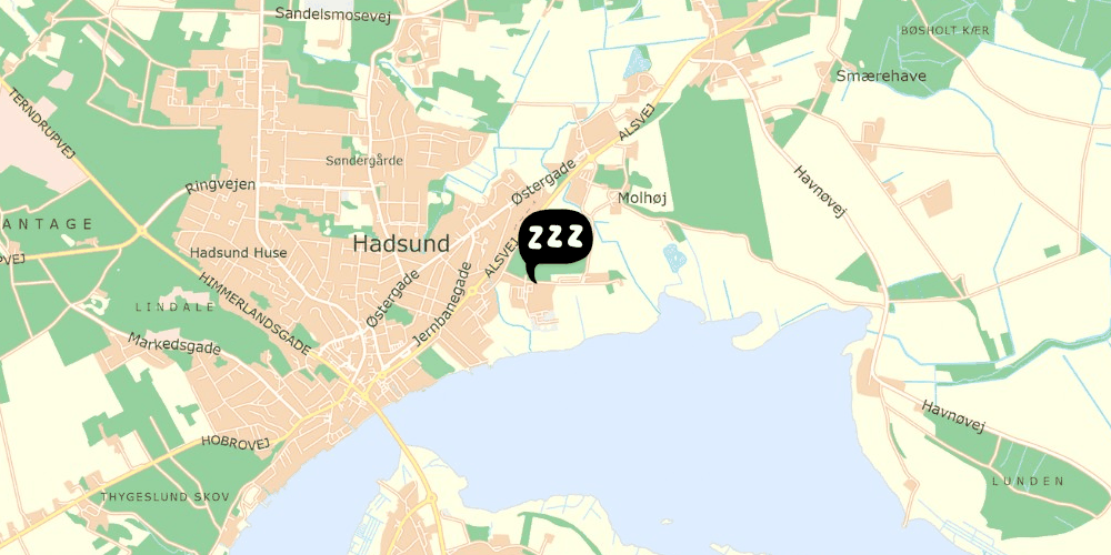 Map showing the location of Danhostel Hadsund