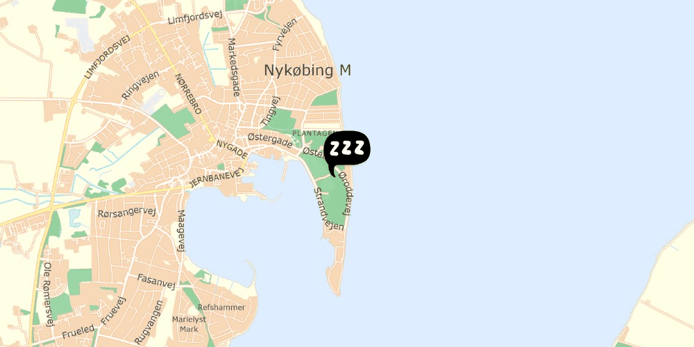Map showing the location of Nykøbing Mors Vandrerhjem