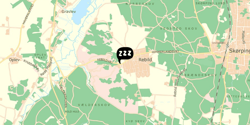 Map showing the location of Danhostel Rebild