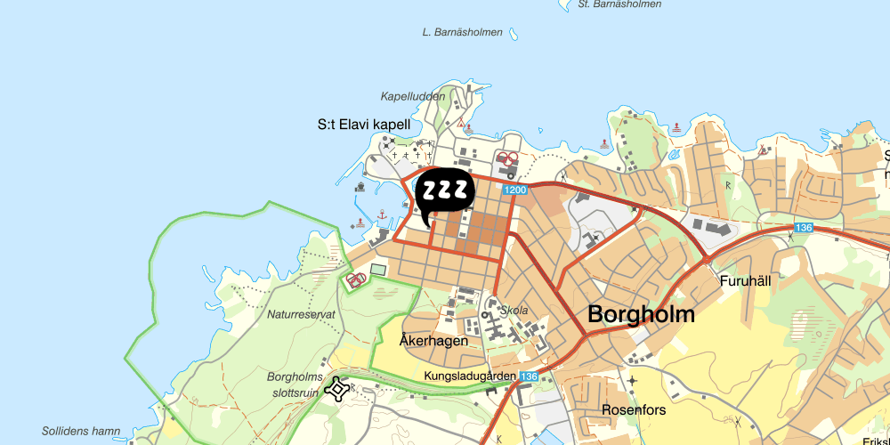 Map showing the location of Ebbas Vandrarhem