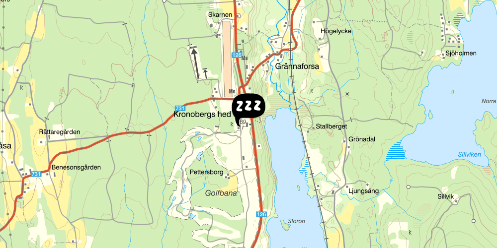 Map showing the location of Kronobergshed vandrarhem & kursgård