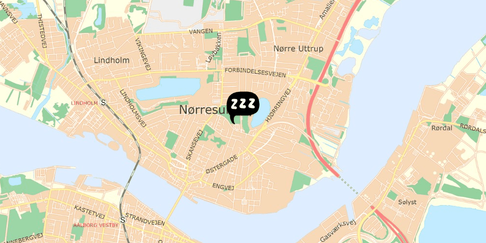 Map showing the location of Danhostel Nørresundby