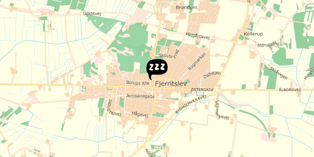 Map showing the location of Fjerritslev Hostel