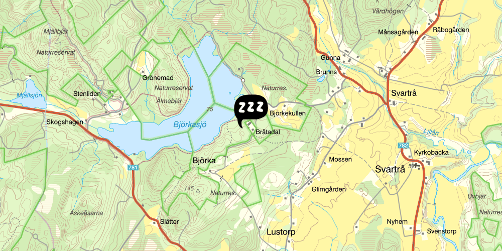 Map showing the location of Bråtadal