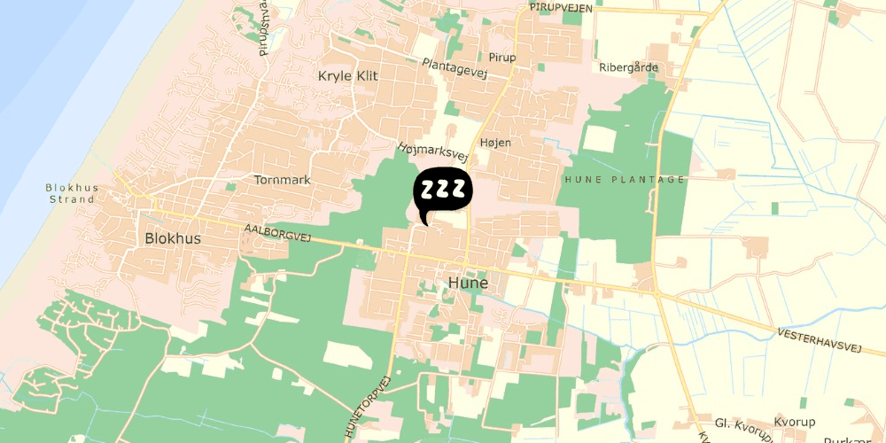 Map showing the location of Guesthouse Hune