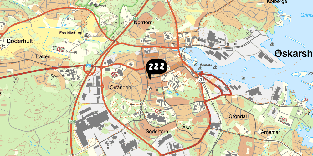 Map showing the location of STF Vandrarhem Oskarshamn/Oscar