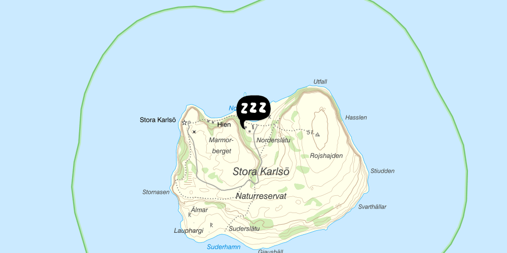 Map showing the location of STF Stora Karlsö